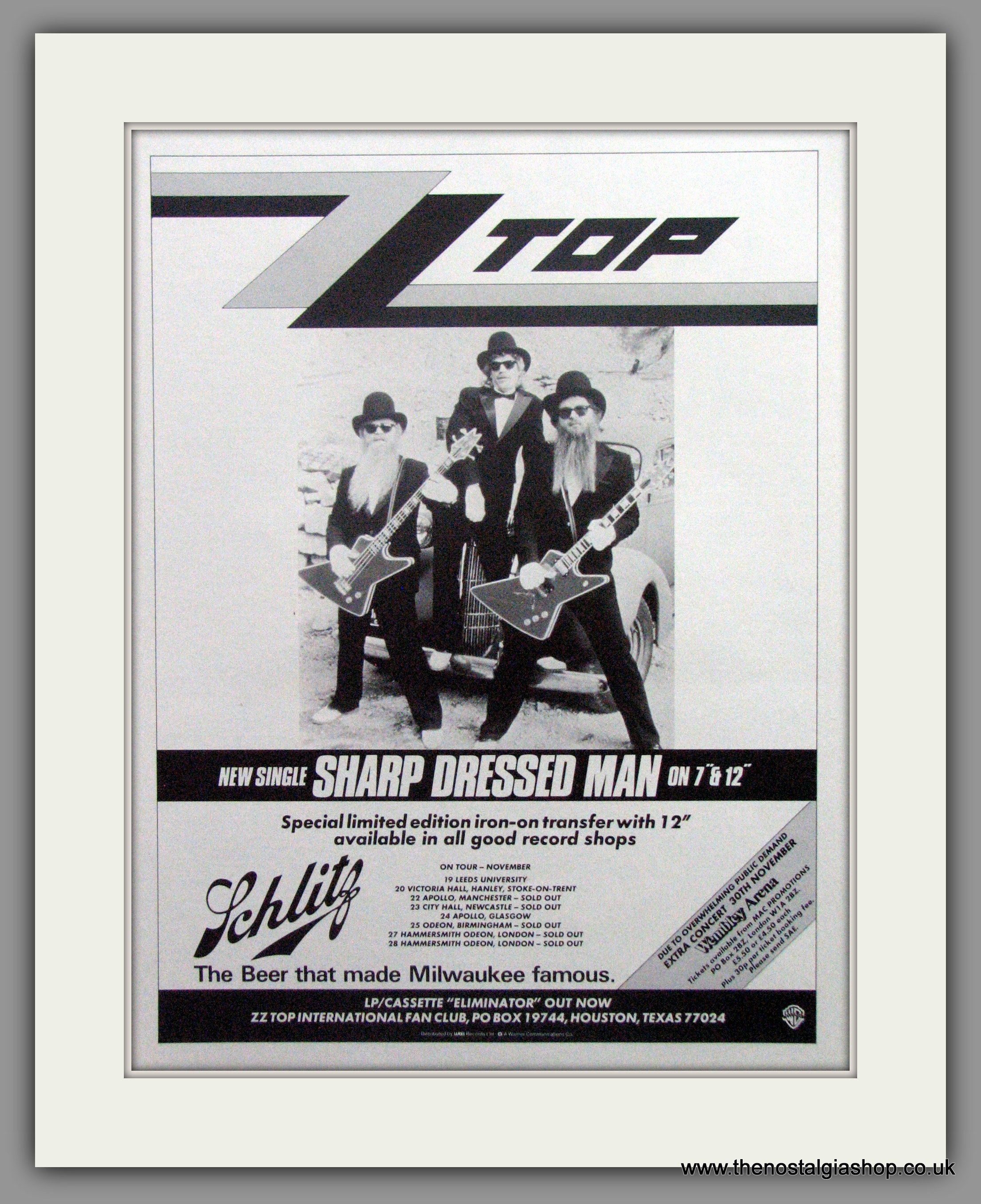 ZZ Top. Sharp Dressed Man. 1983 Original Advert (ref AD51566) – The