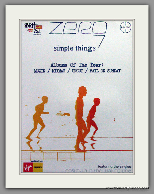 Zero 7. Simple Things. 2002 Original Advert (ref AD51616)