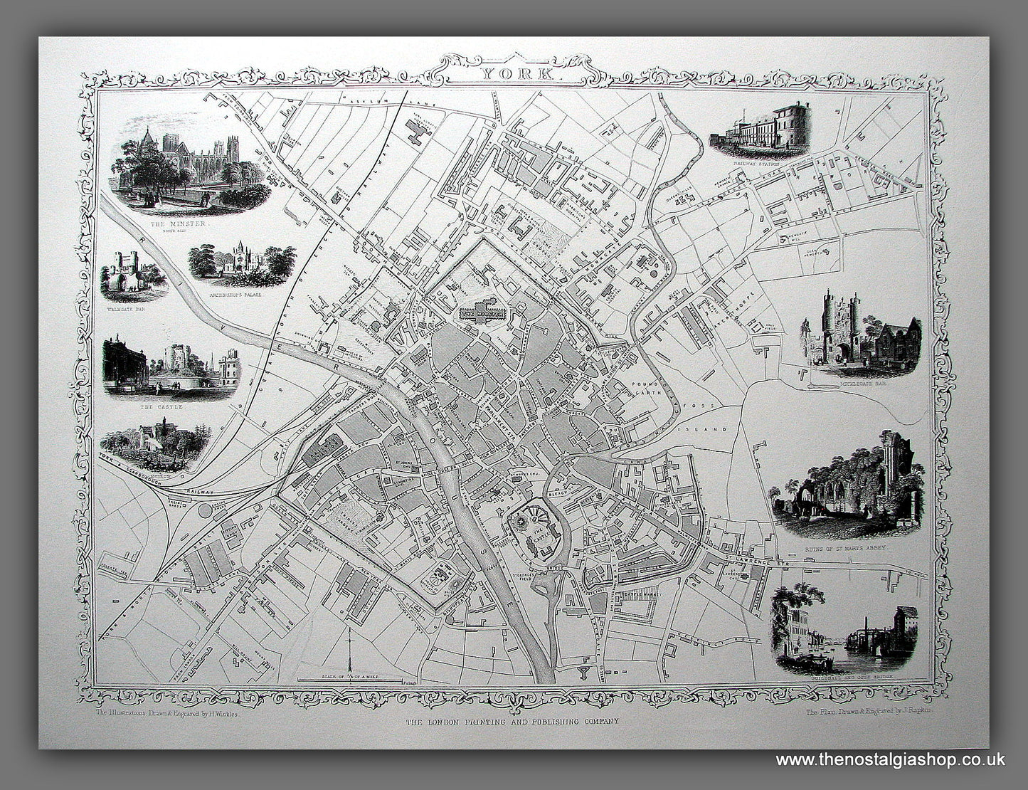 York City centre vintage illustration