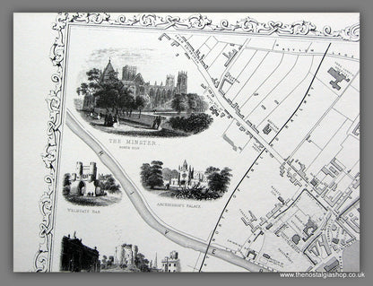 York City centre vintage illustration