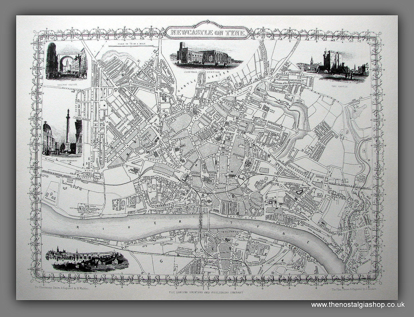 Newcastle on Tyne  Vintage illustration