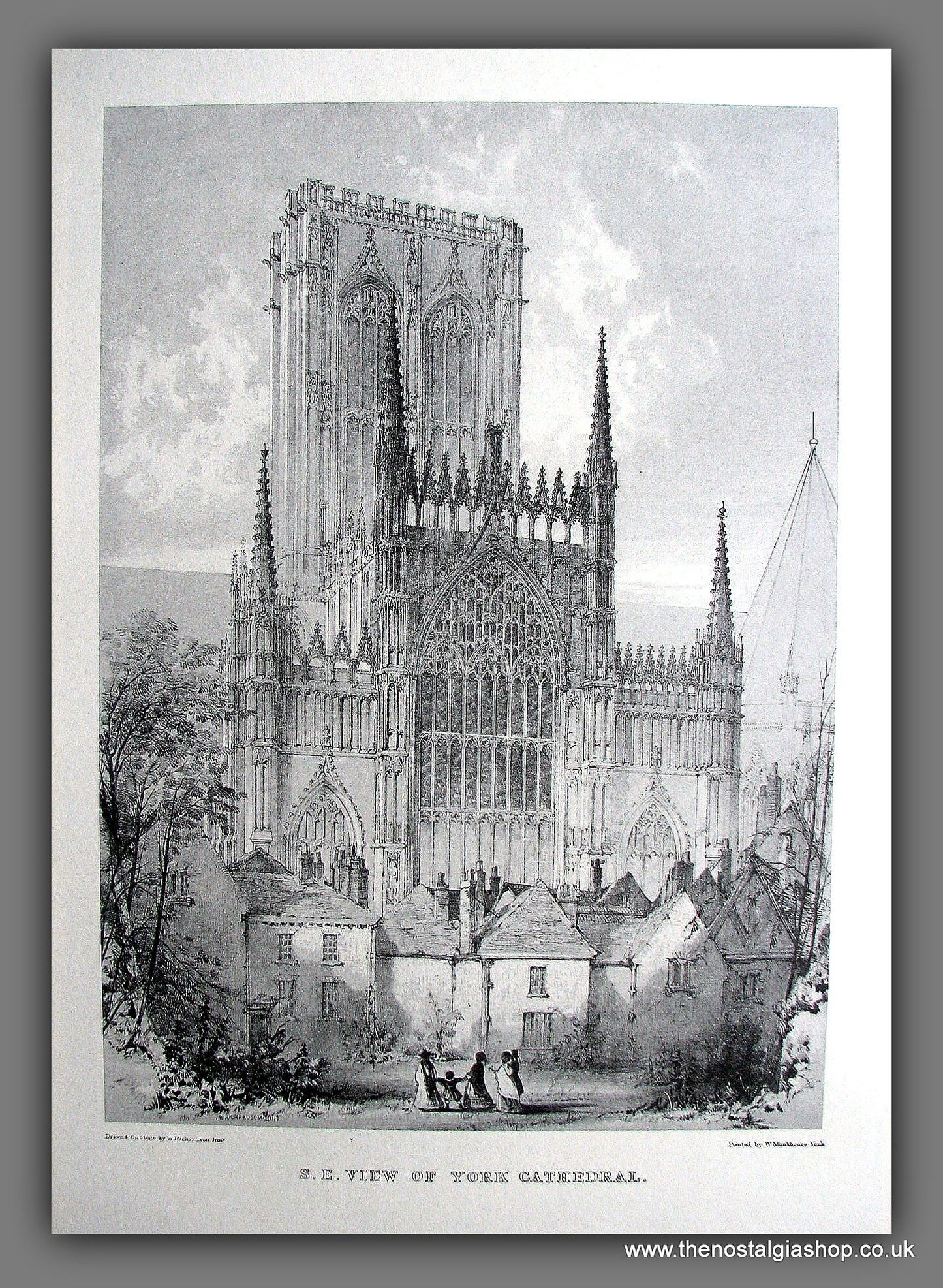 York Cathedral S.E. View, vintage illustration