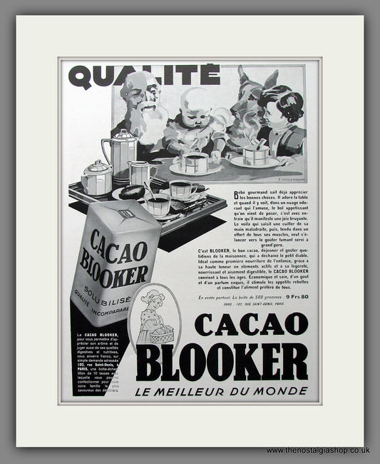 Cacao Blooker. Original French Advert 1930 (ref AD13337)