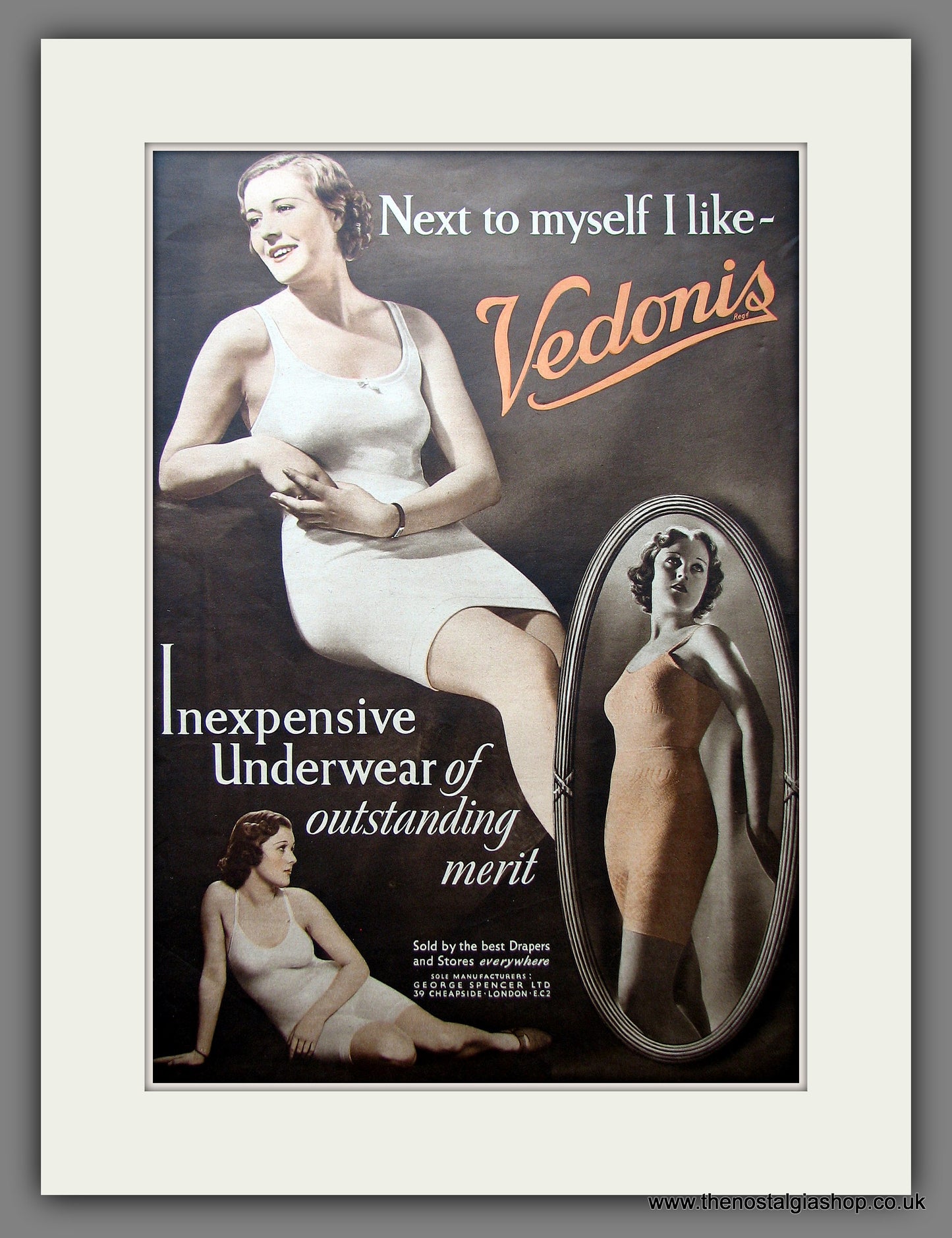 Vedonis Underwear Original Advert 1937 (ref AD9205)