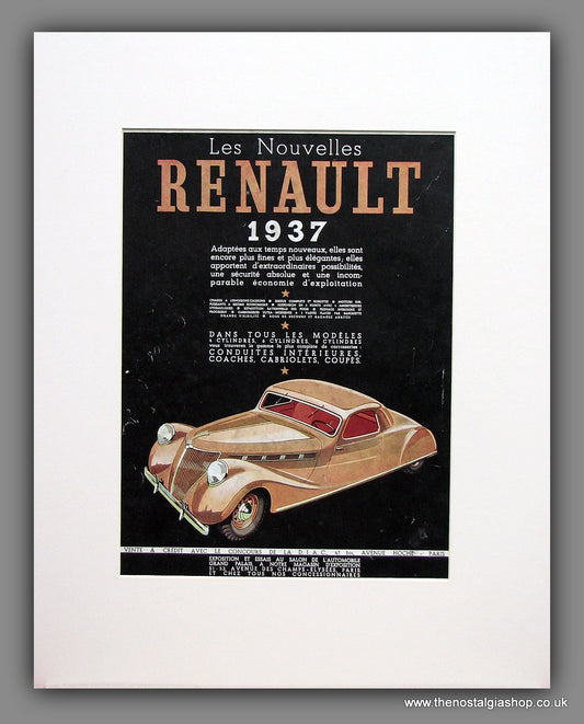 Renault. New For 1937. Original French Advert 1937 (ref AD109M)