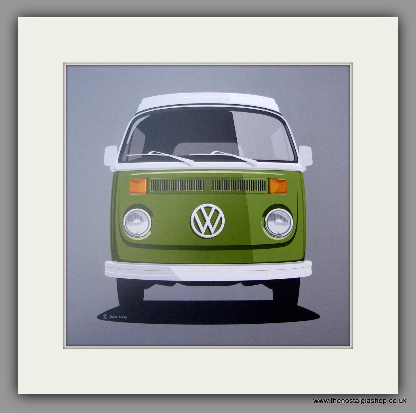 VW Camper. Bay Window. Mounted print.