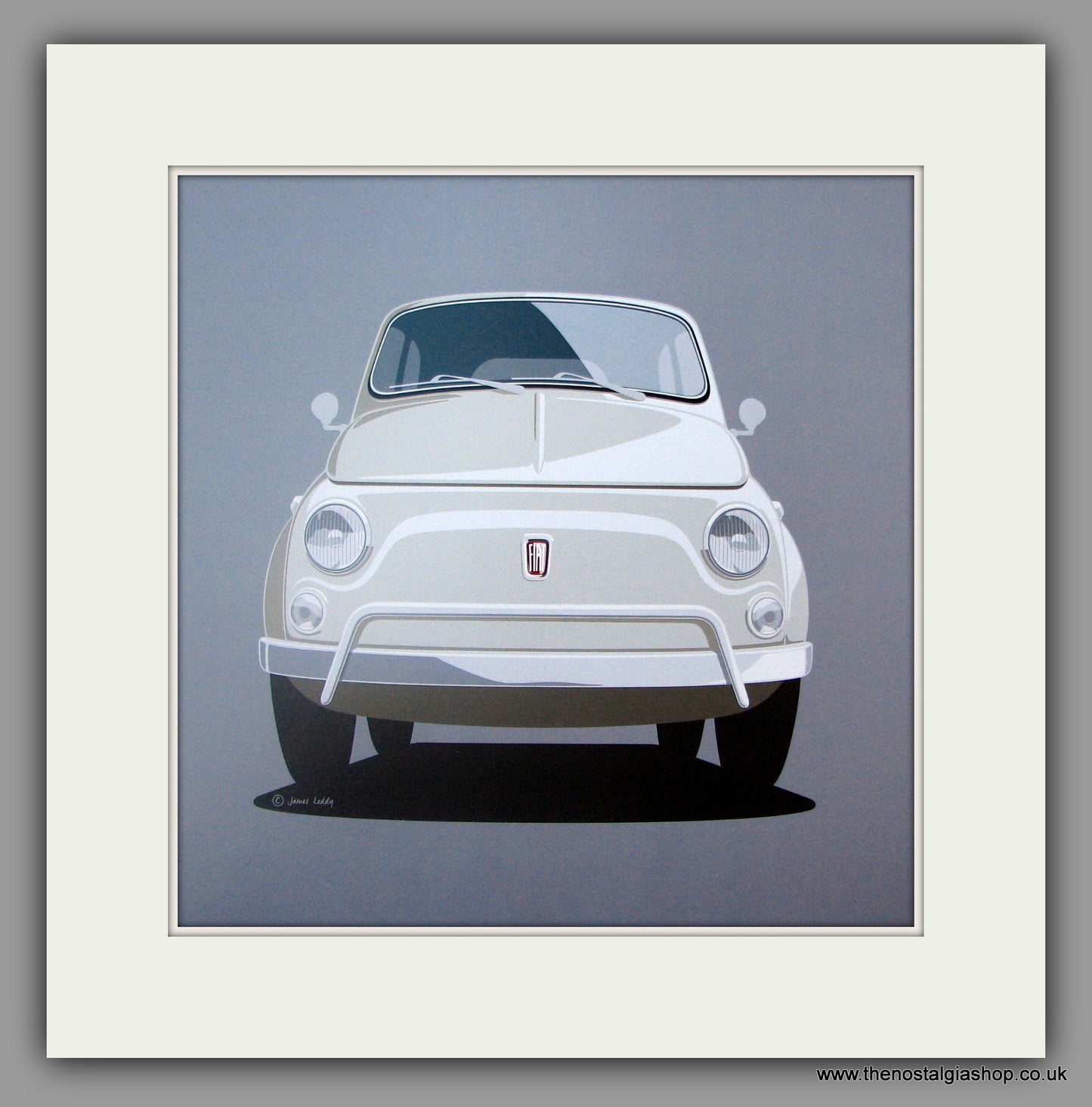 Fiat 500. Mounted print.