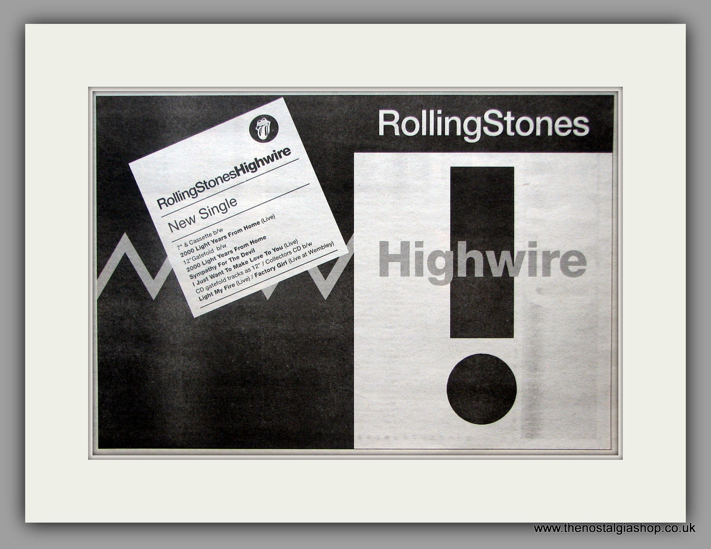 Rolling Stones. Highwire. 1991 Original Advert (ref AD50885)