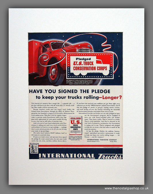U.S. Truck Conservation Corps. Original Advert 1942 (ref AD128M)
