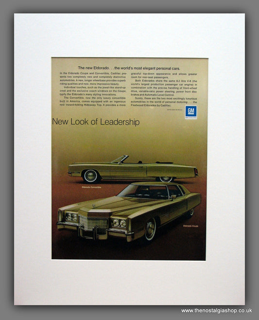 Cadillac Eldorado 1970 Original American Advert (ref AD127M)
