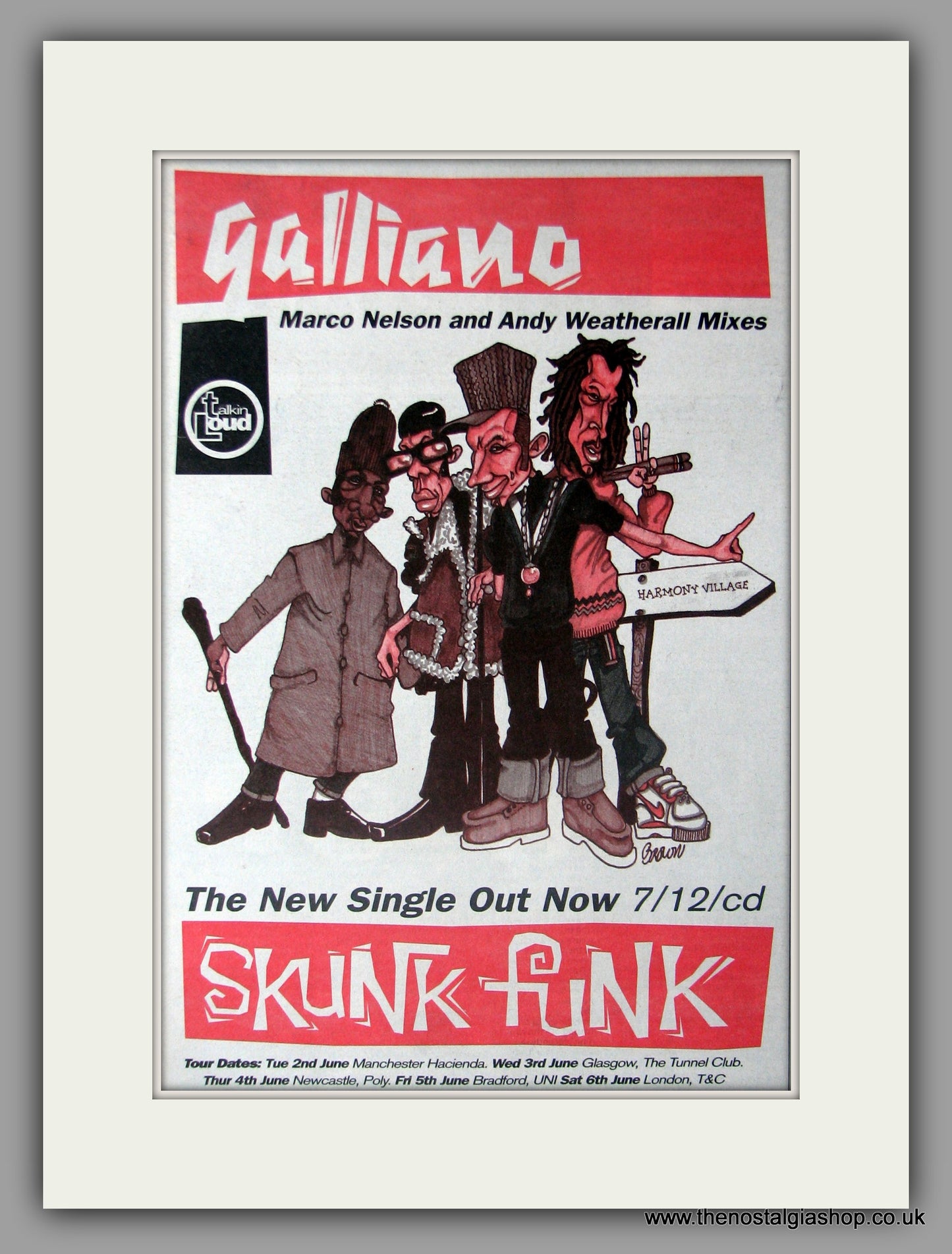 Galliano. Skunk Funk. 1992 Original Advert (ref AD50890)