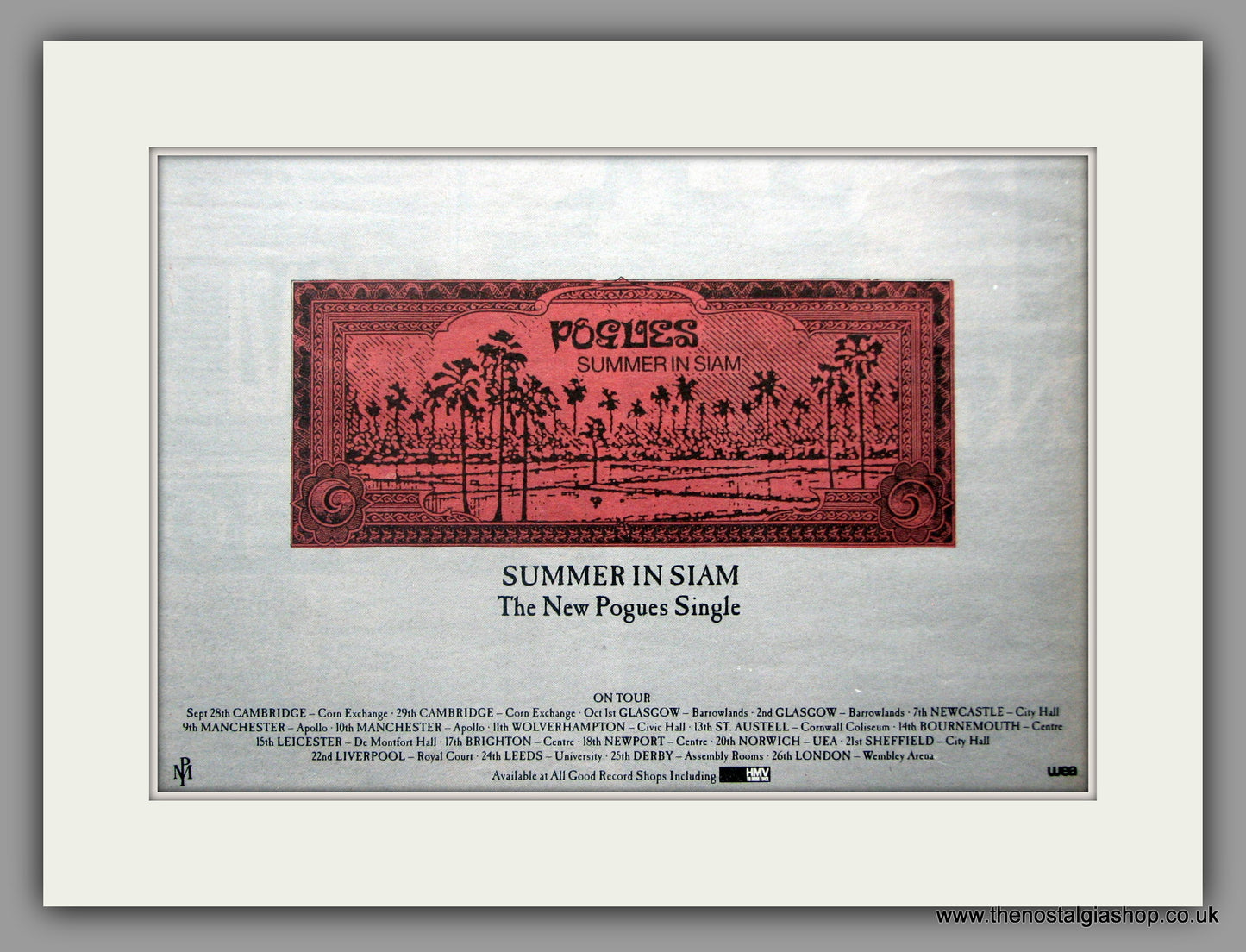 Pogues. Summer In Siam. 1990 Original Advert (ref AD50893)