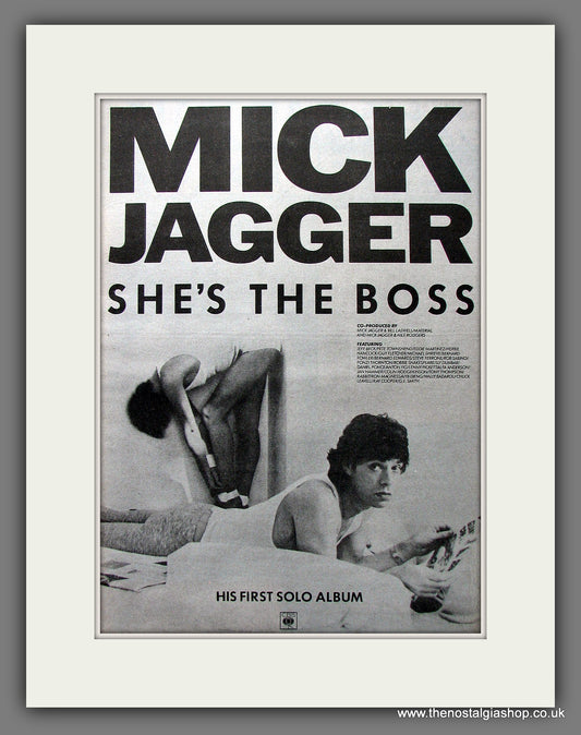 Mick Jagger. She's The Boss. Original Advert 1985 (ref AD13534)