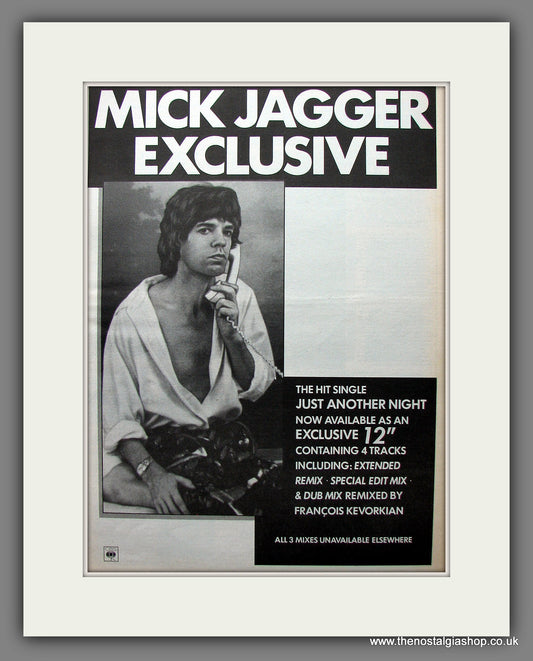 Mick Jagger. Just Another Night. Original Advert 1985 (ref AD13535)