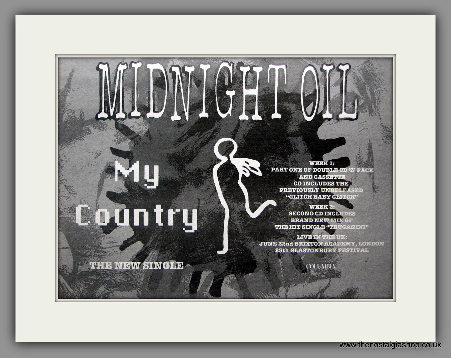 Midnight Oil. My Country. 1993 Original Advert (ref AD50930)