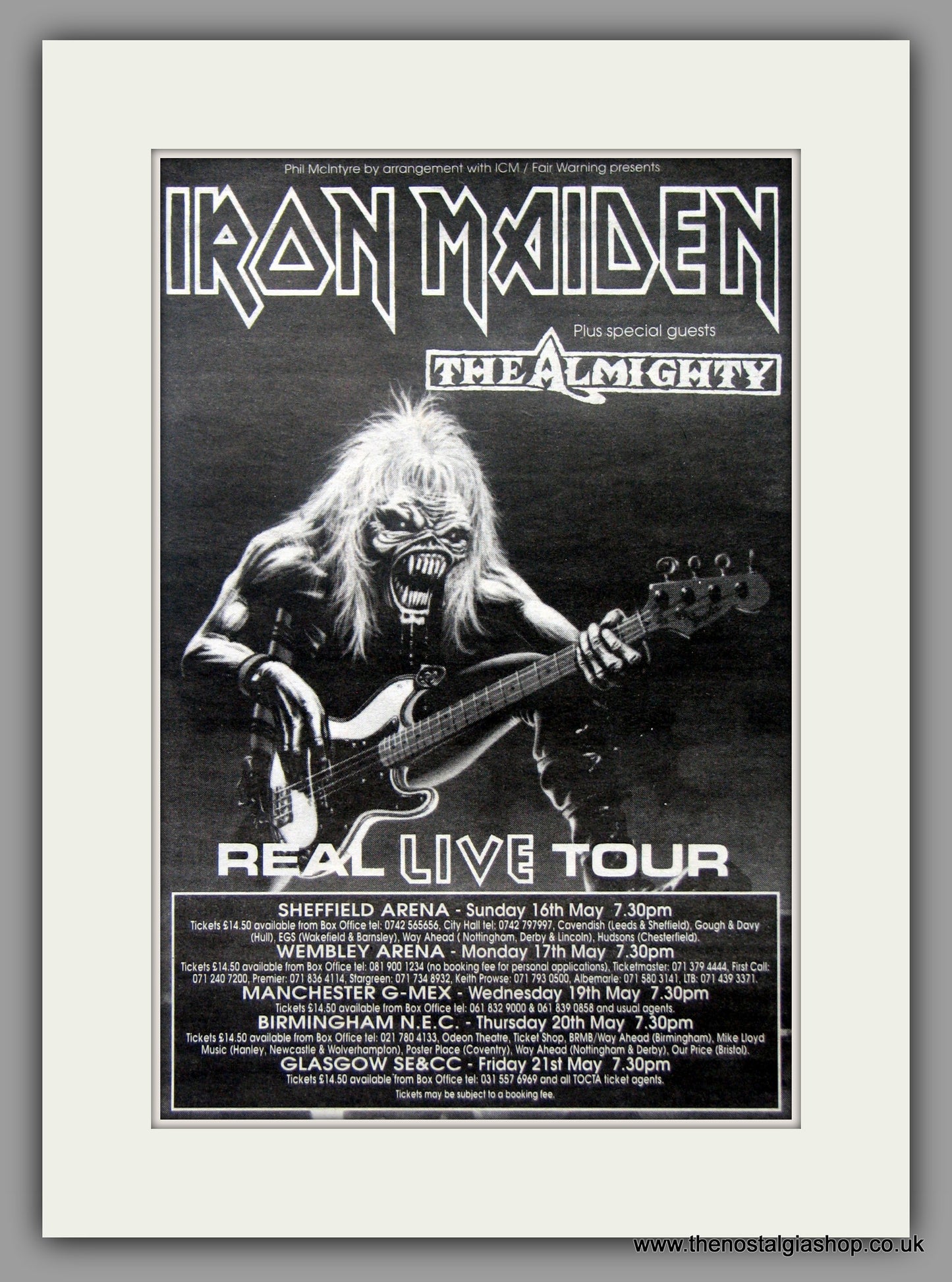 Iron Maiden. Real Live Tour 1993 Original Advert (ref AD51081)