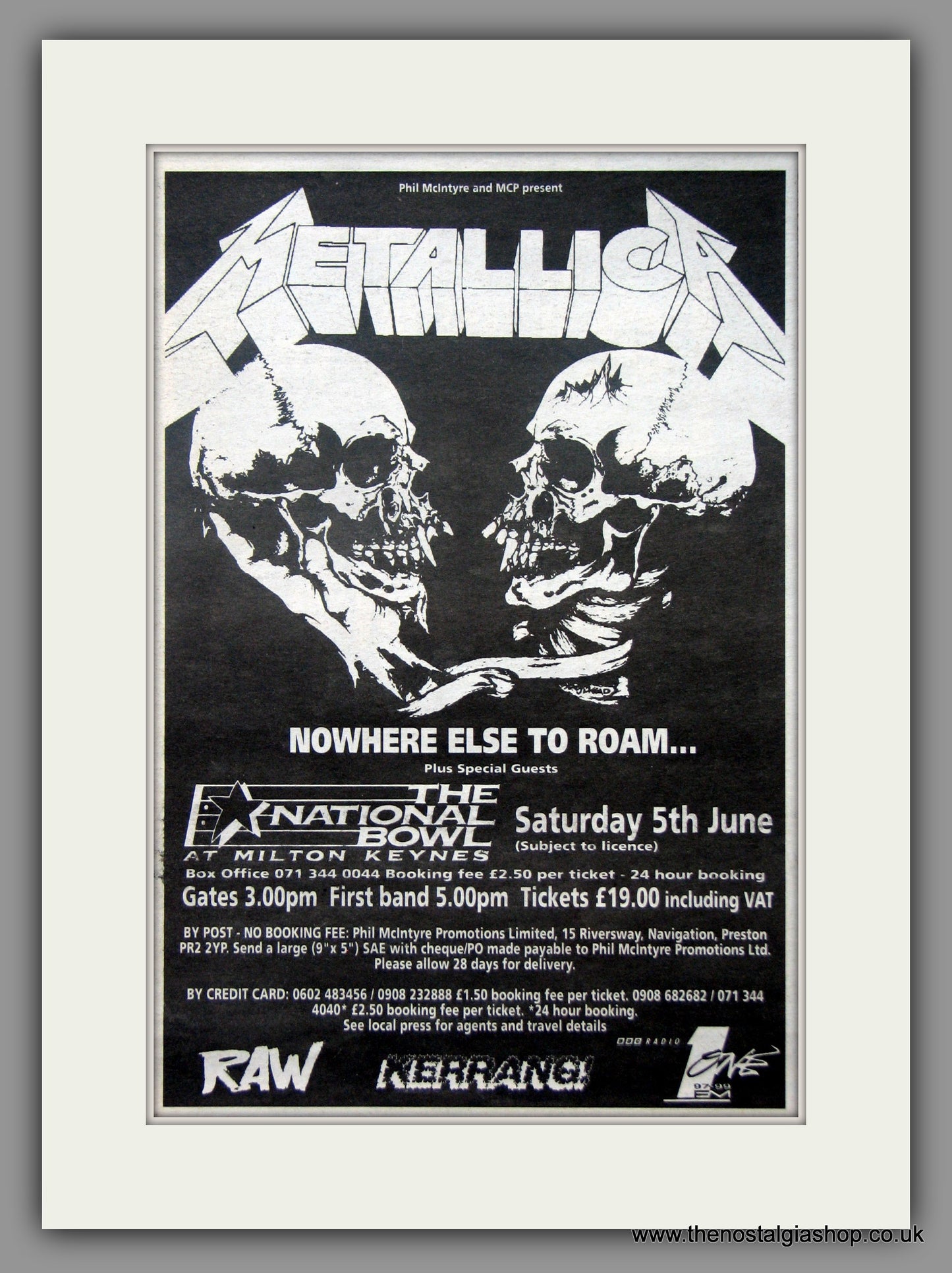 Metallica. Nowhere Else To Roam 1993 Original Advert (ref AD51082)