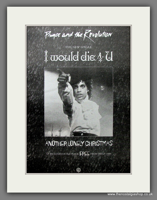 Prince. I Would Die 4 U. Original Advert 1984 (ref AD13540)