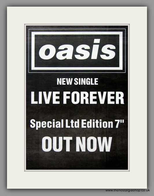 Oasis. Live Forever 1994 Original Advert (ref AD51083)