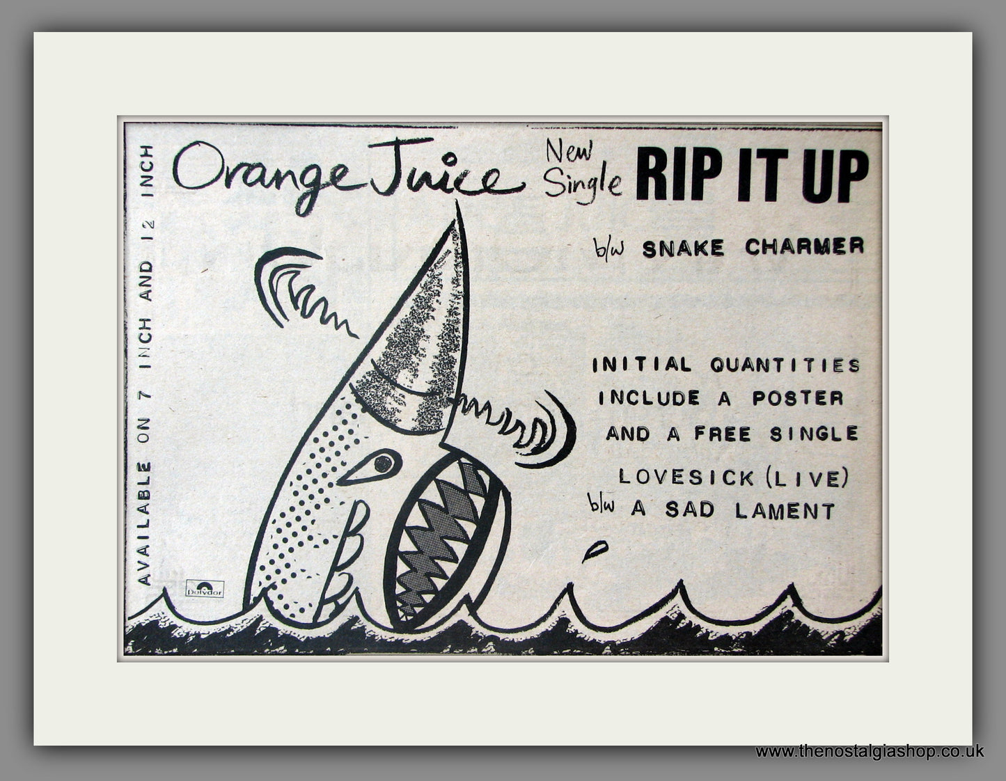 Orange Juice. Rip It Up. Vintage Advert 1983 (ref AD51097)