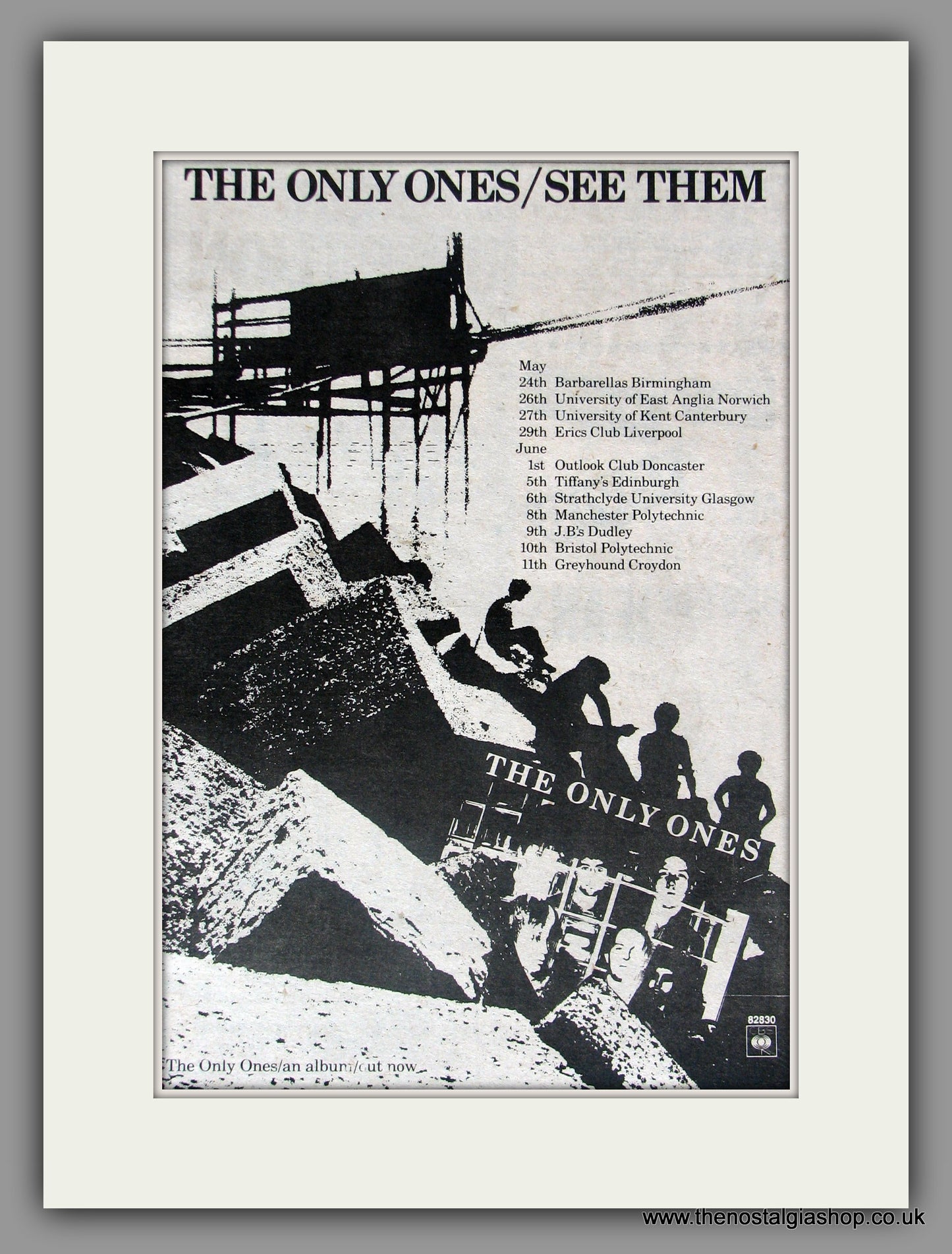 Only Ones (The) UK Tour Dates. Vintage Advert 1977 (ref AD51104)