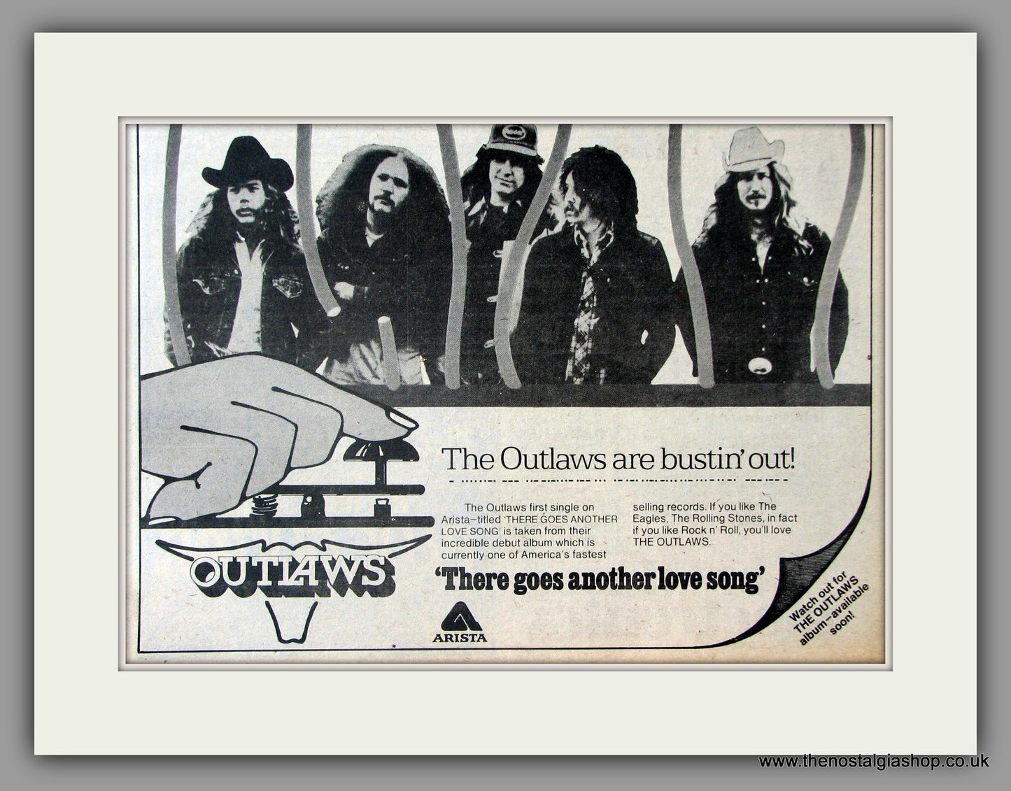 Outlaws (The) There Goes Another Love Song. Vintage Advert 1975 (ref AD51105)