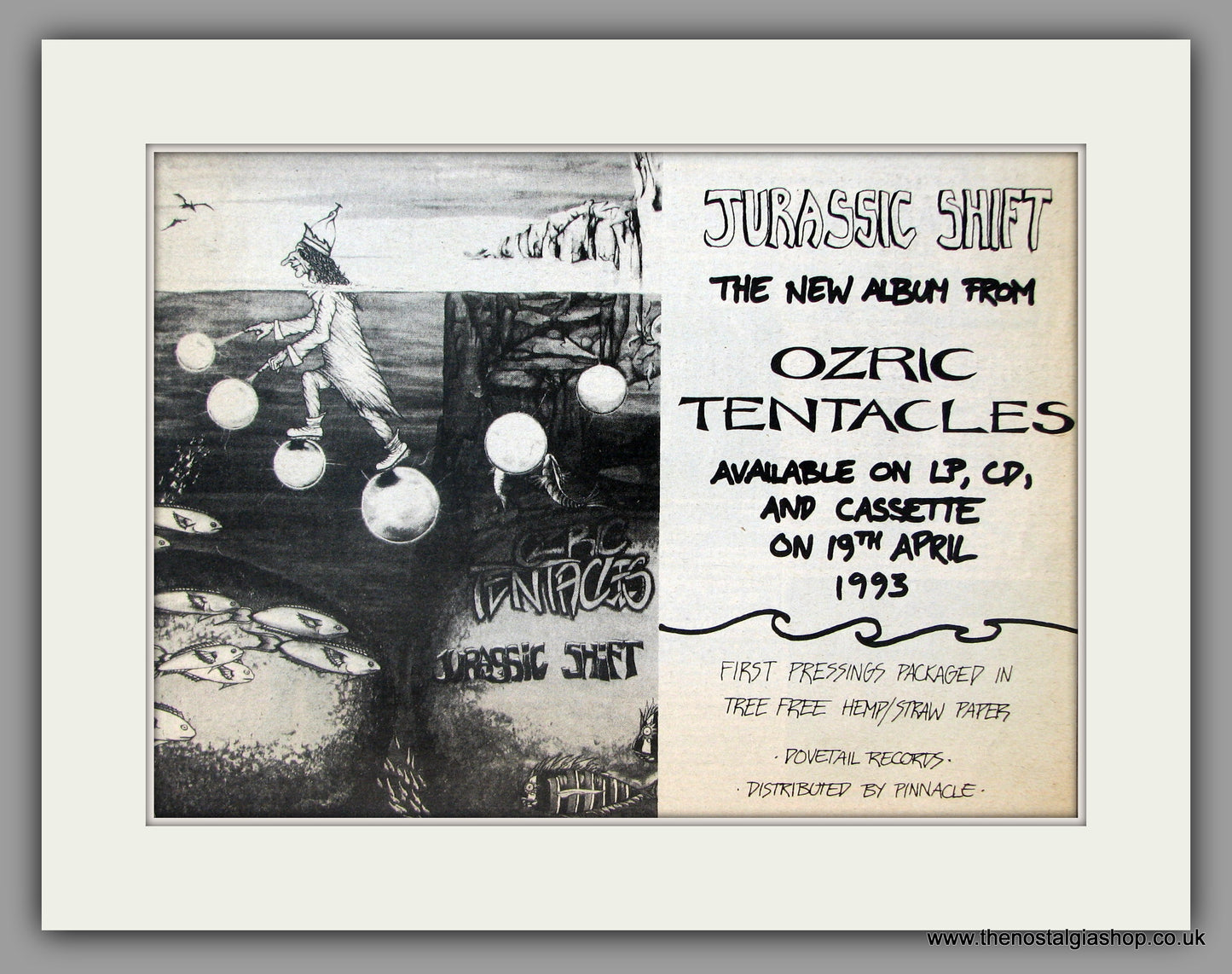 Ozric Tentacles. Jurassic Shift. Vintage Advert 1993 (ref AD51107)