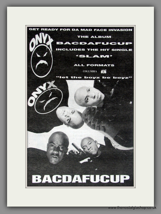 ONYX. Bacdafucup. Vintage Advert 1993 (ref AD51119)