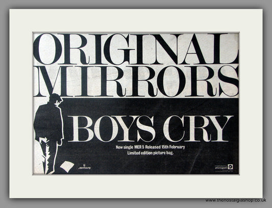 Original Mirrors. Boys Cry. Vintage Advert 1980 (ref AD51123)