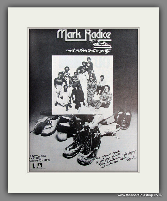 Mark Radice. Aint Nothin' But A Party. 1976 Original Advert (ref AD55988)