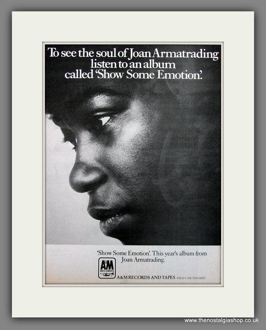 Joan Armatrading. Show Some Emotion. 1977 Original Advert (ref AD56015)