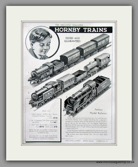 Hornby Trains. Original Advert 1938 (ref AD51046)