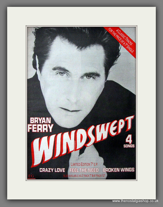 Bryan Ferry. Windswept. Original Advert 1985 (ref AD13698)