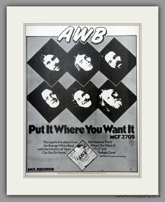 AWB. Put It Where You Want It. 1975 Original Advert (ref AD51070)