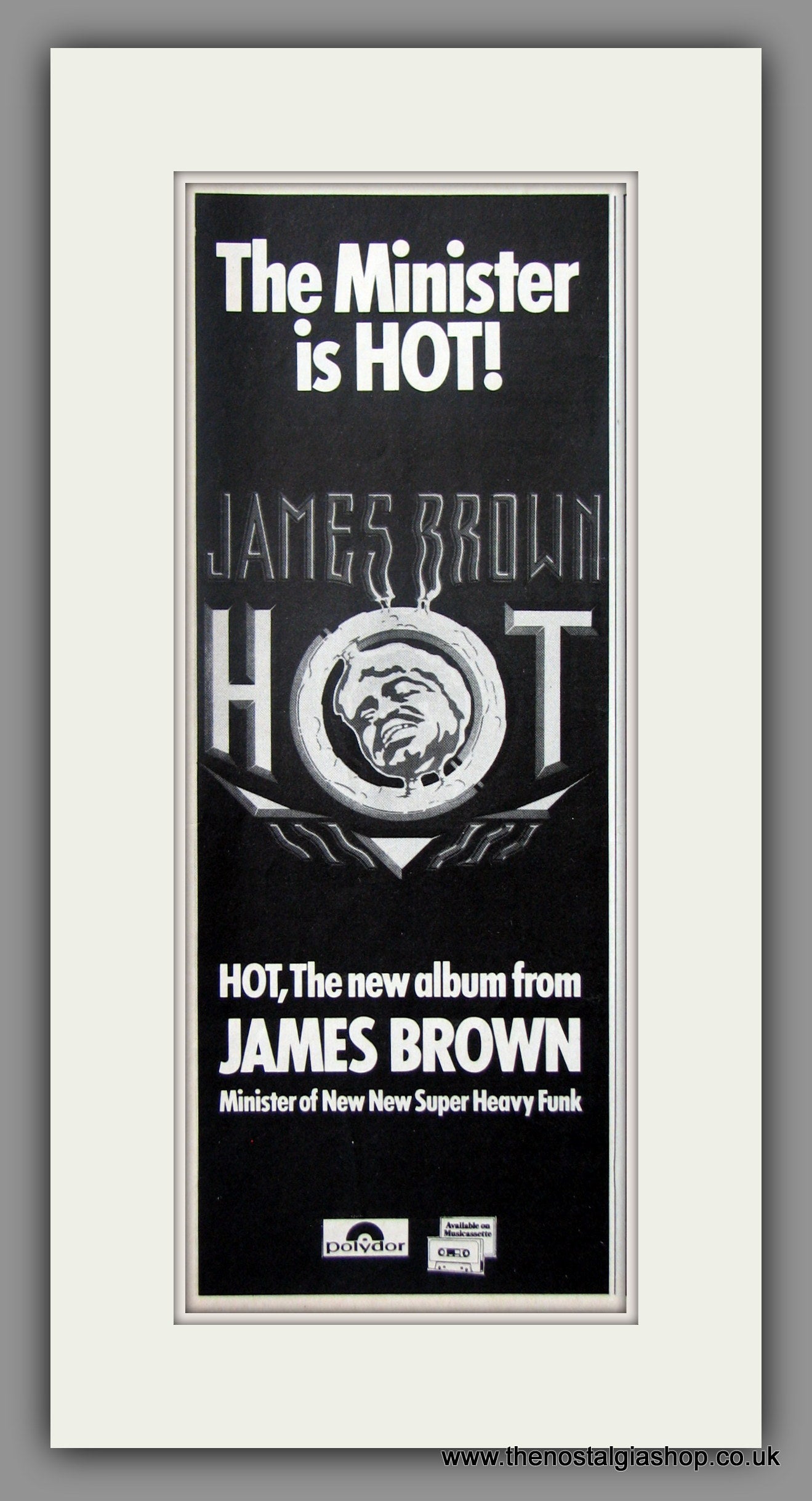 James Brown. Hot. 1976 Original Advert (ref AD51075)