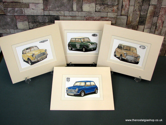 Mini Cooper. Set of 4 Mounted Prints