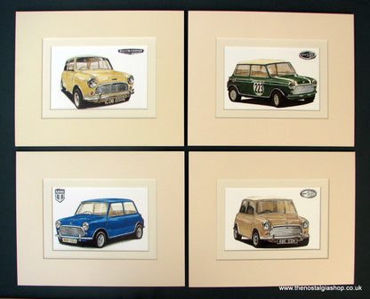 Mini Cooper. Set of 4 Mounted Prints