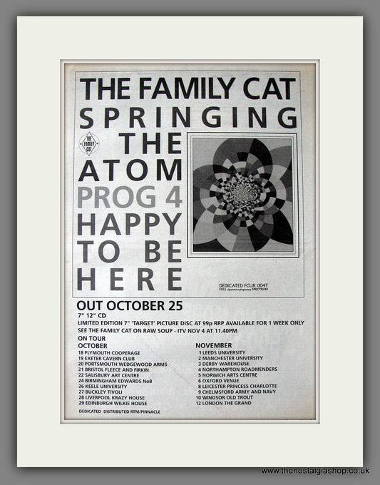 Family Cat (The) Springing The Atom Tour Dates. Original Advert 1993 (ref AD13721)