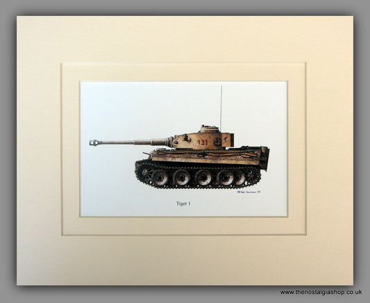 Tiger 1 German Tank Mounted Print