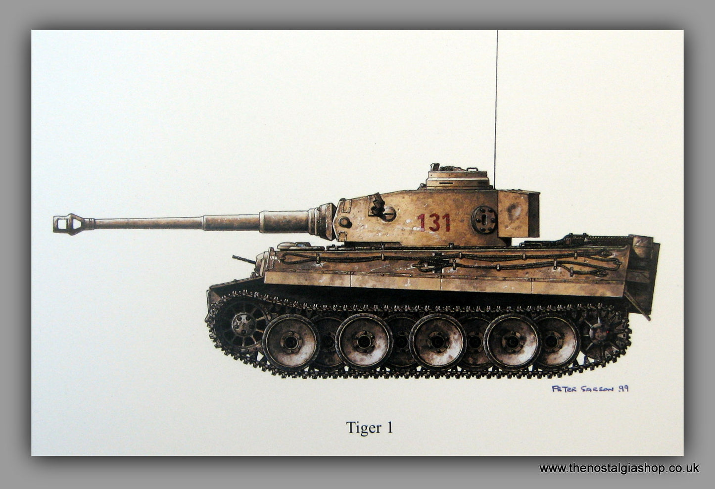 Tiger 1 German Tank Mounted Print