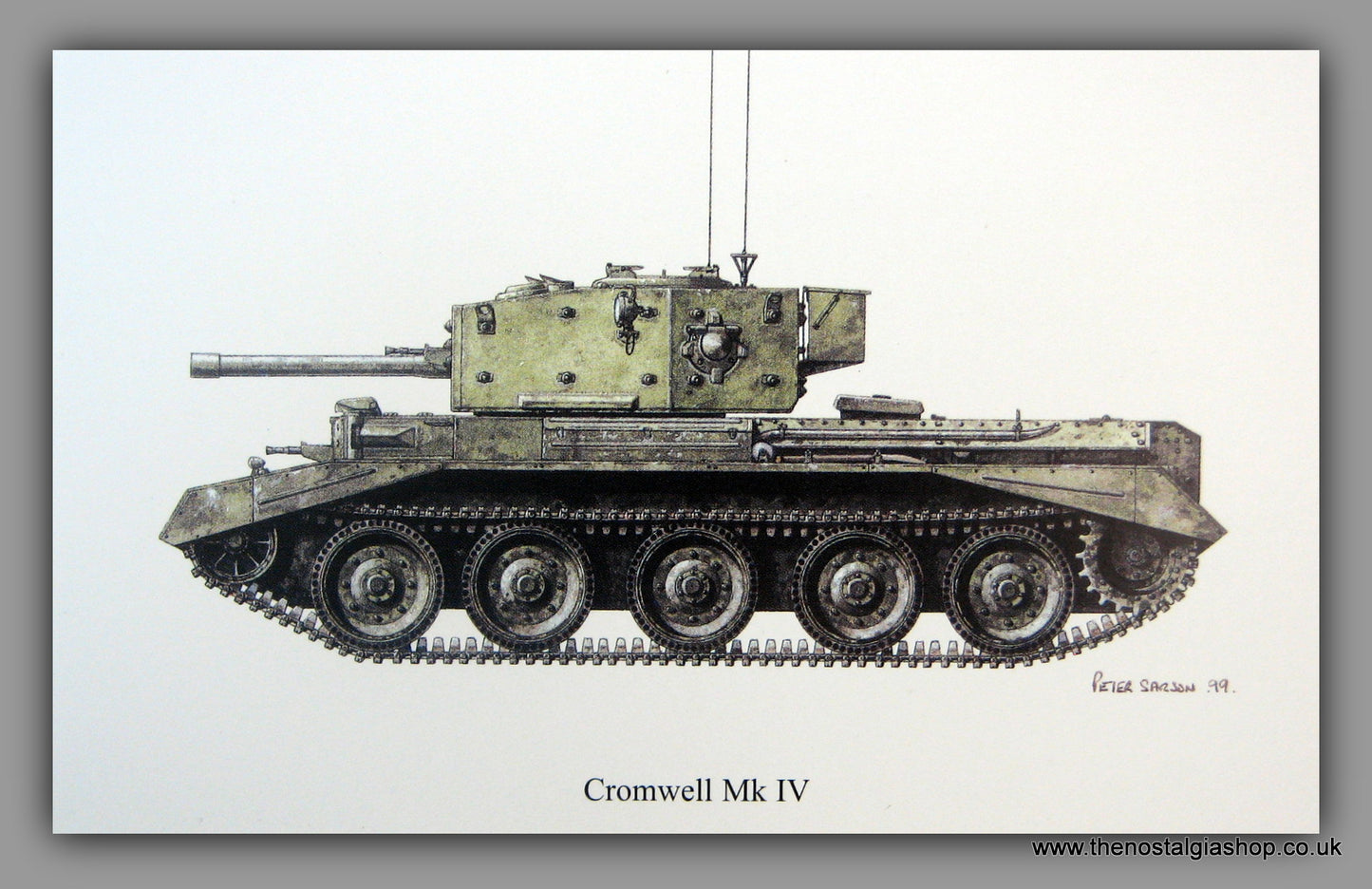 Cromwell Mk IV British Tank. Mounted Print