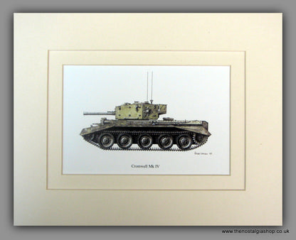 Cromwell Mk IV British Tank. Mounted Print