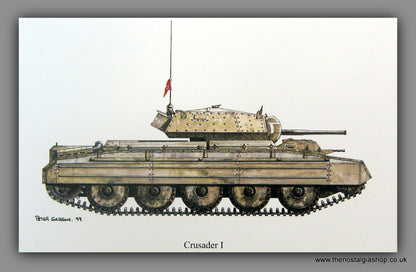 Crusader 1 British Tank. Mounted Print