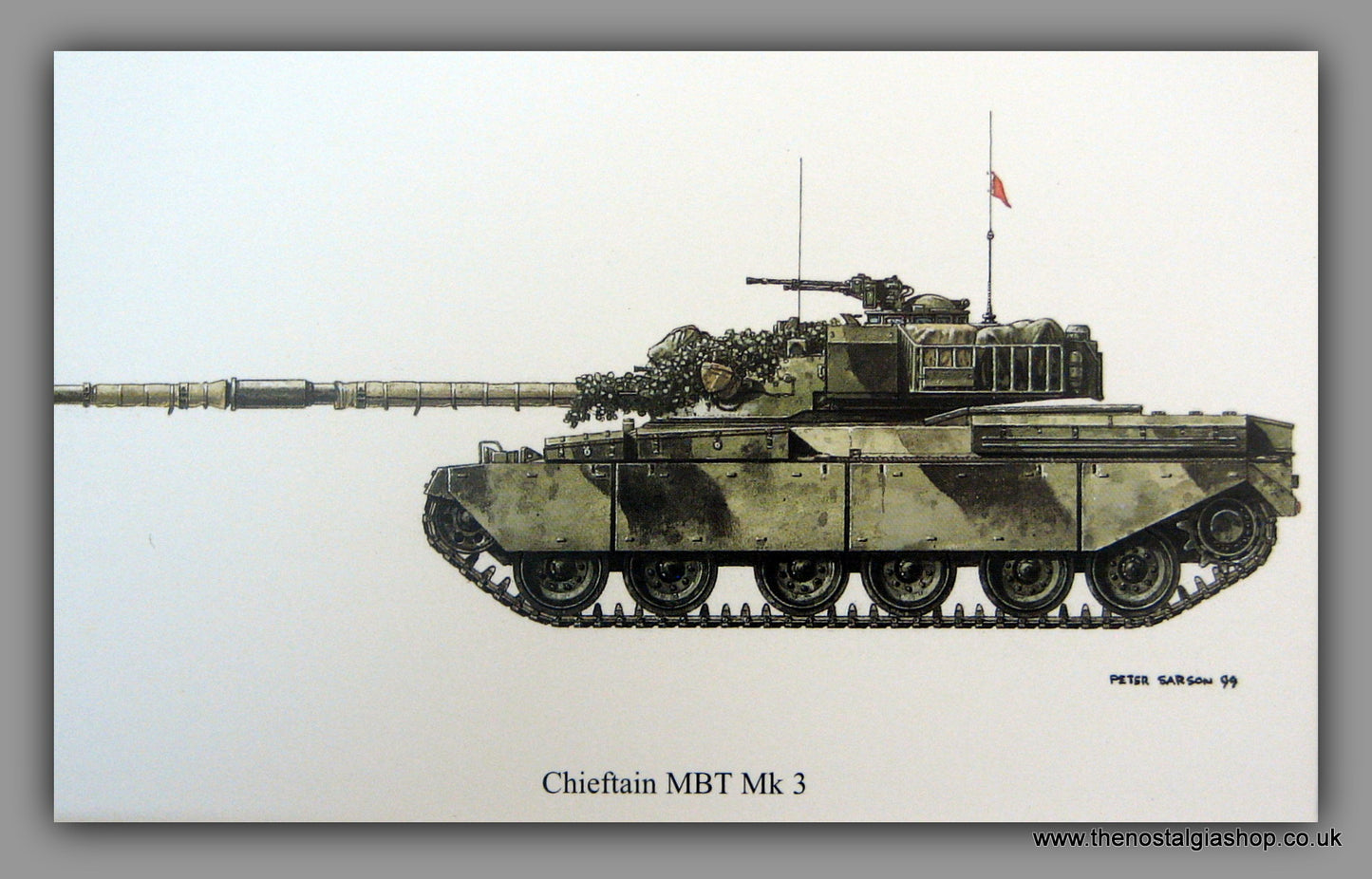 Chieftain MBT Mk 3 British Tank. Mounted Print