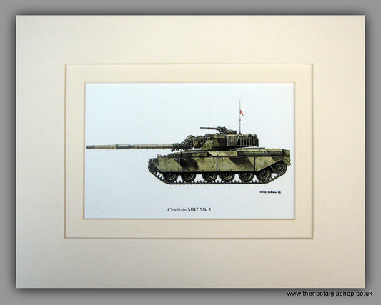 Chieftain MBT Mk 3 British Tank. Mounted Print