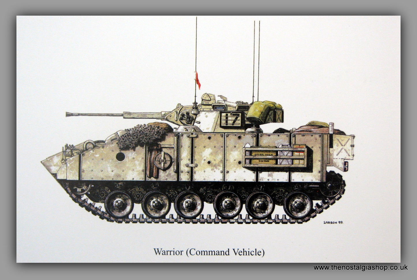 Warrior Command Vehicle. British Tank. Mounted Print