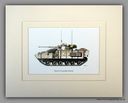 Warrior Command Vehicle. British Tank. Mounted Print