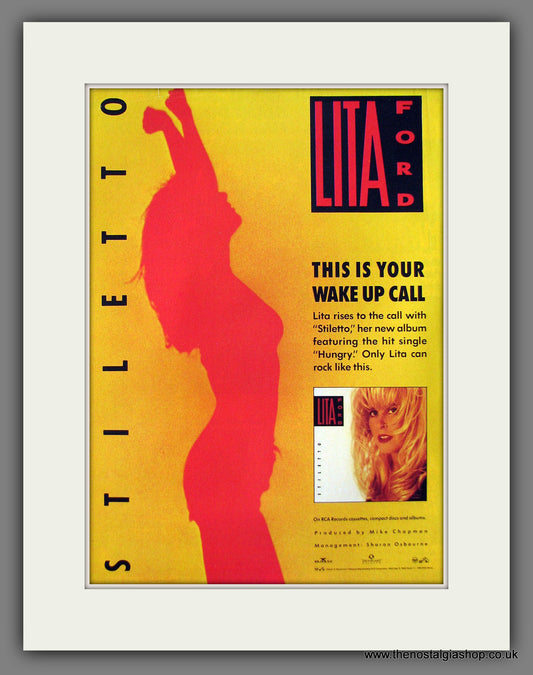 Lita Ford Stiletto. Original Advert 1990 (ref AD56057)