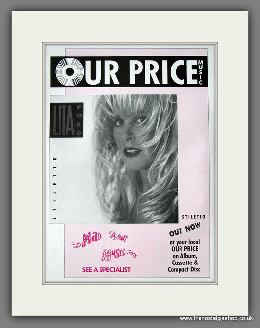 Lita Ford Stiletto. Original Advert 1990 (ref AD56059)