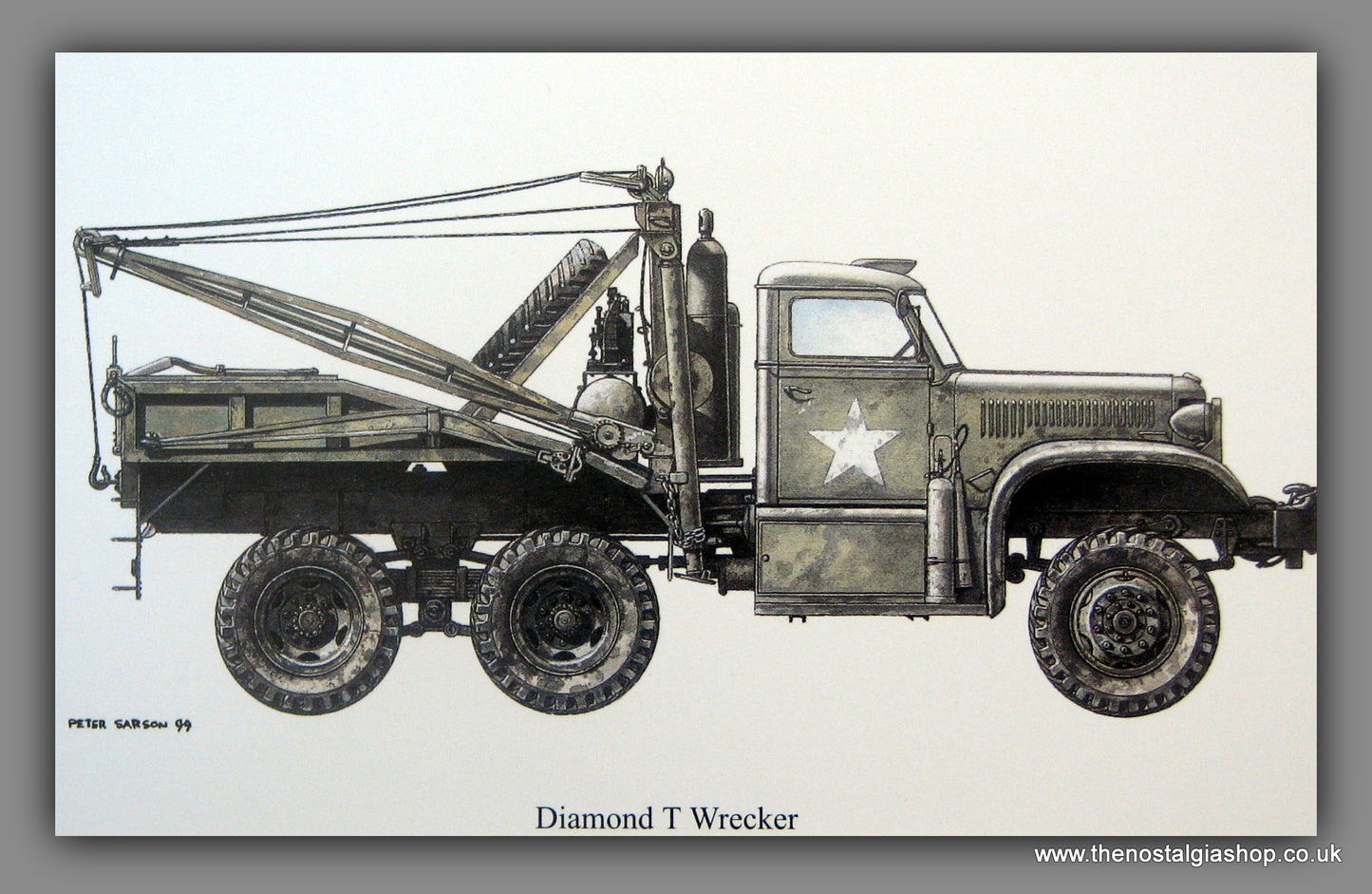 Diamond T Wrecker American Vehicle. Mounted Print
